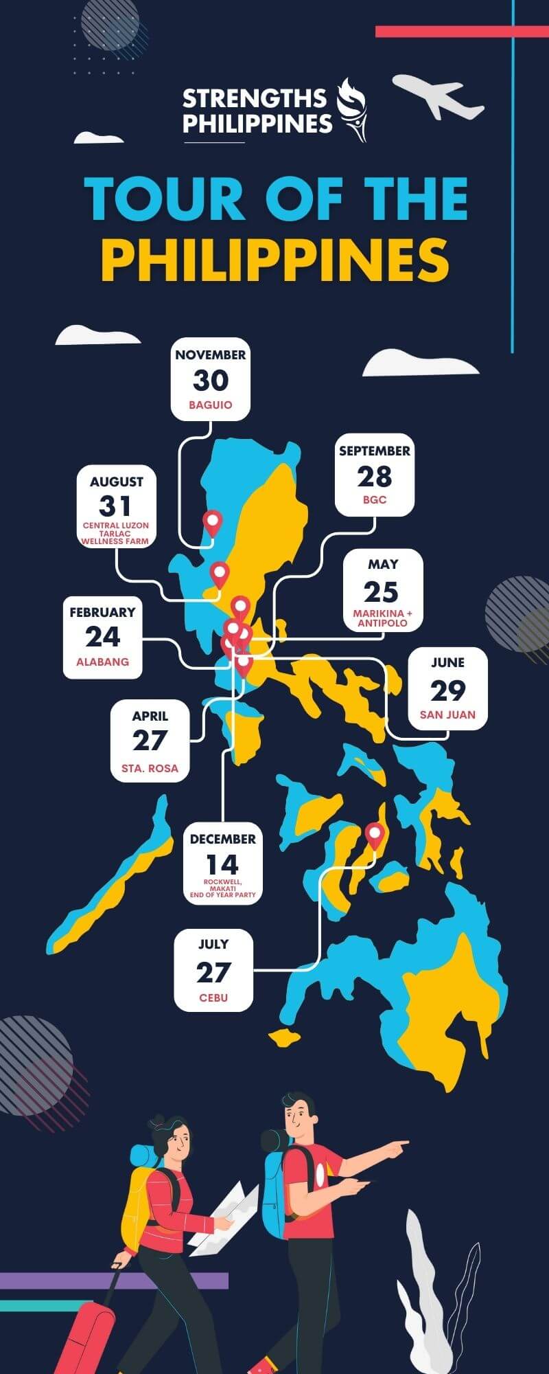 Strengths Philippines Tour of the Philippines, Map Infographics
